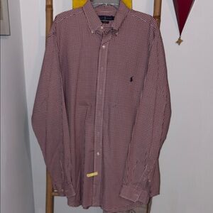 Ralph Lauren Men’s Burgundy Check Button-Down Shirt